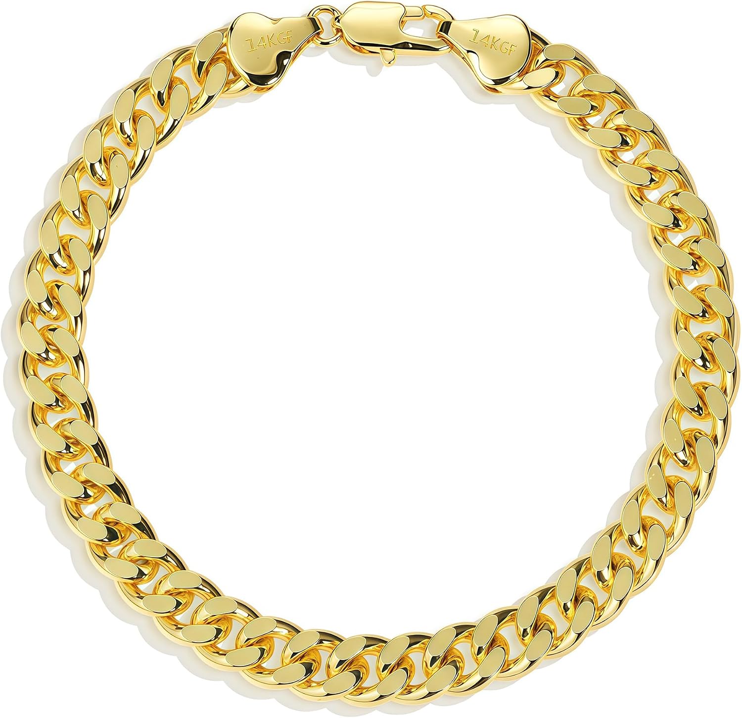 6.5mm 14K Gold Cuban Bracelets for Men & Women Dainty Stackable Cuban Link Chain for Men Fashion Simple Bracelet Non-tarnish Gold Jewelry Unisex Gift Lifetime Quality 6.5mm cuban bracelet-7